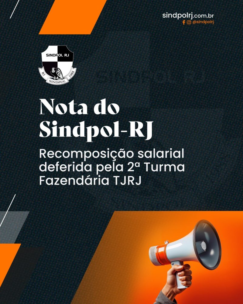 Nota oficial sobre a recomposição salarial deferida pela 2ª Turma Fazendária TJRJ
